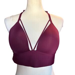 PINK Victoria's Secret Burgundy Bonded Seamless Bralette, Size Large
